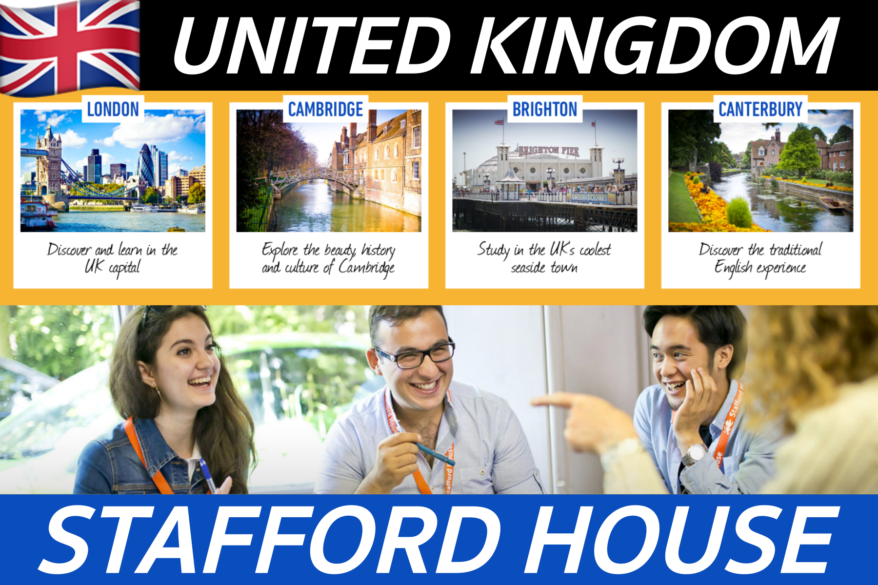 คอร์สภาษา-เตรียมสอบที่ Stafford House, UK มี 4 เมือง ค่าเรียนลดราคาสุดๆ รร.ดี นร.ไทยน้อย!